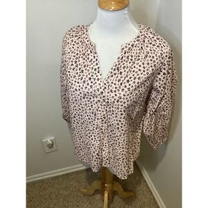 Levi's The Everyday Blouse Relaxed Fit Pink Floral Print‎ Button Up Women's XS